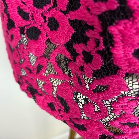 Lane Bryant Pink Lace with Black Lining Cropped Top Office Wear Layering 14/16 - Picture 11 of 12